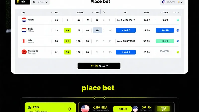 Giao diện các tùy chọn cá cược đa dạng tại NHATVIP, NhatVip