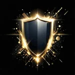 Biểu tượng lá chắn bảo mật vàng trên nền đen, tượng trưng cho an toàn tuyệt đối tại NHATVIP