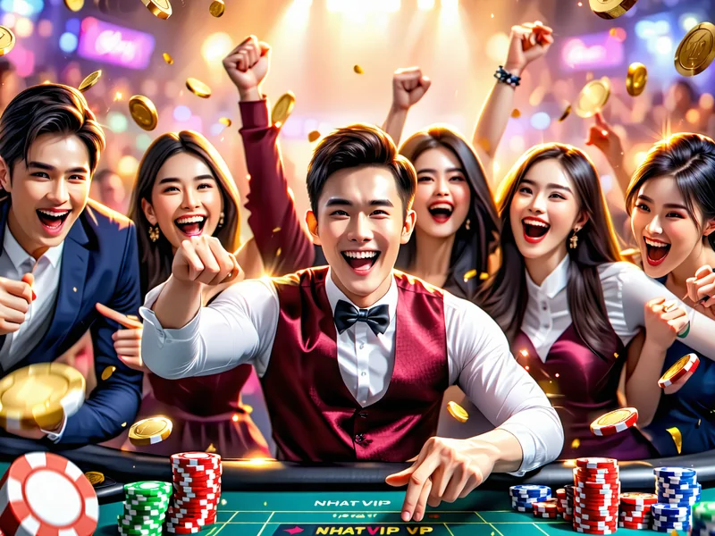 NHATVIP, NhatVip kêu gọi đăng ký và chơi game với hình ảnh người chơi thắng cuộc và phần thưởng