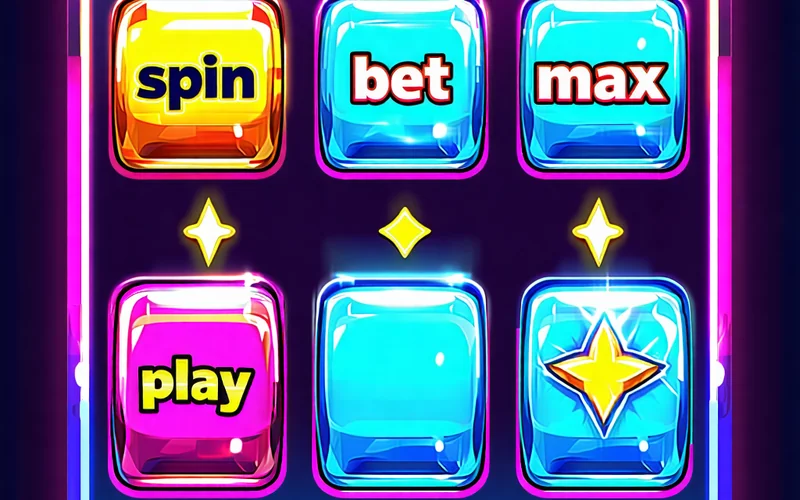 Minh họa các nút điều khiển cơ bản trong Slot Game tại NHATVIP