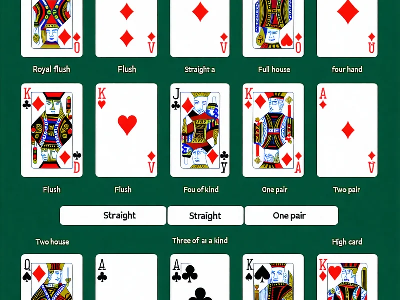 Biểu đồ xếp hạng bài Poker từ Sảnh đồng chất đến Mậu thầu