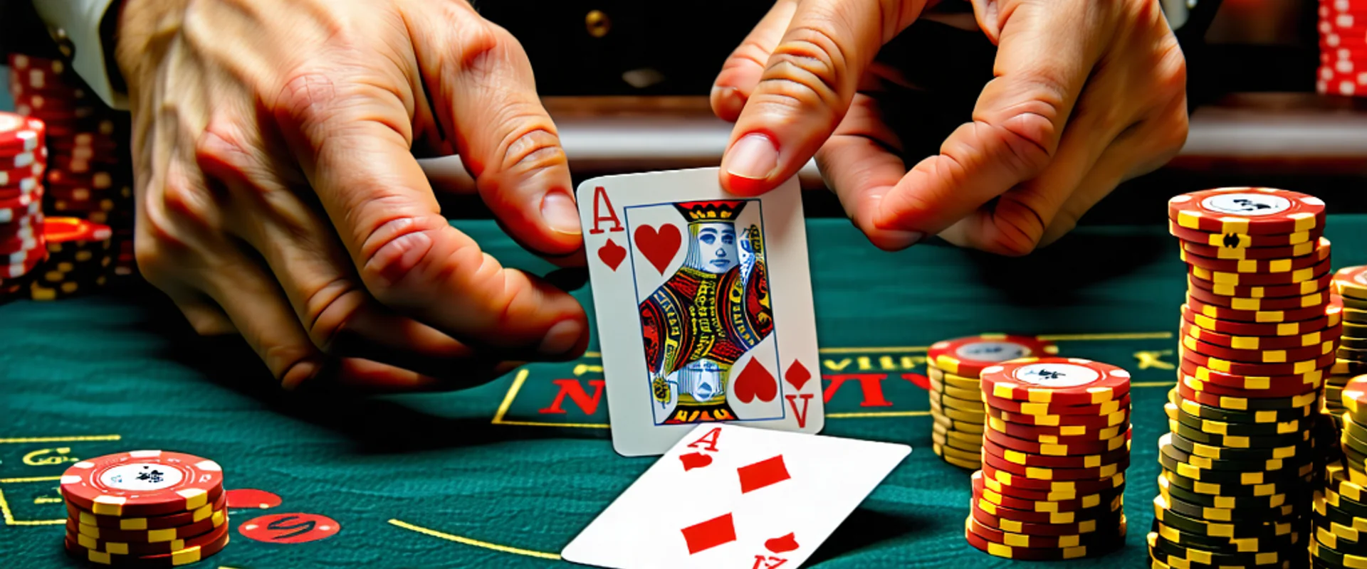 Hình ảnh banner chính về game bài tại NHATVIP, NhatVip với các quân bài và chip vàng, biểu tượng của sự may mắn và chiến thắng.