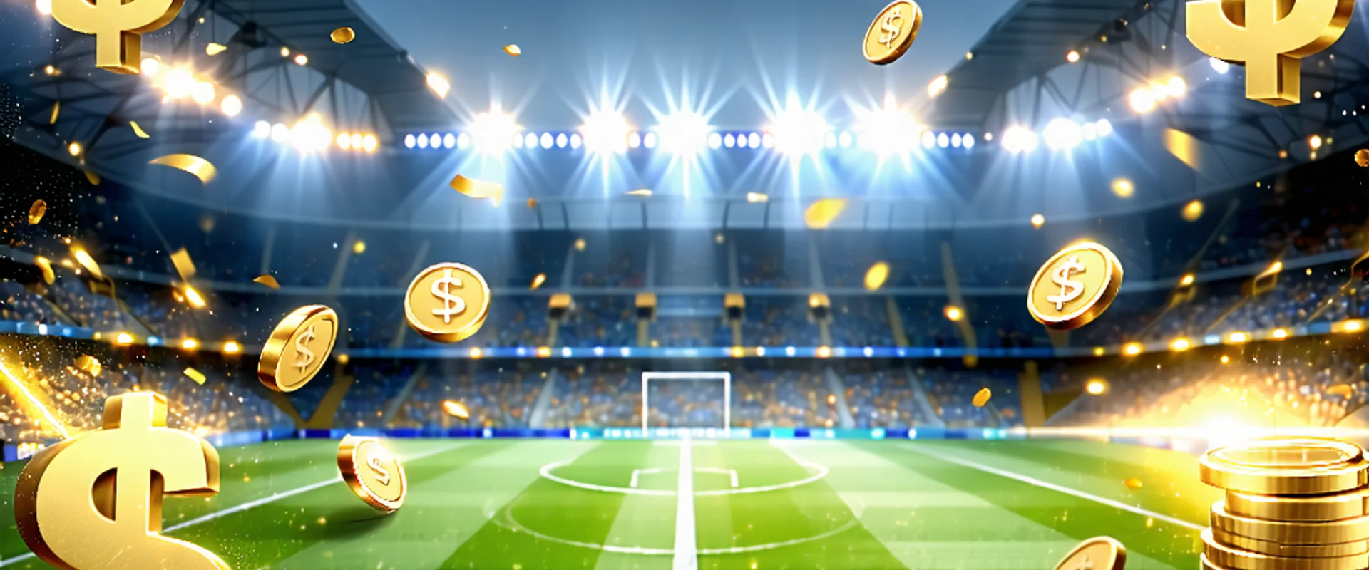 Sân vận động bóng đá sôi động và các biểu tượng cá cược tại NHATVIP