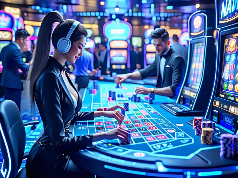 Hình ảnh đại diện cho Metaverse và Web3 gaming, với các avatar ảo tương tác trong không gian kỹ thuật số, có yếu tố NHATVIP