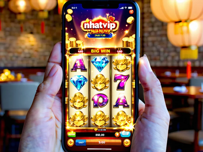 Hình ảnh người chơi đang trải nghiệm slot game trên thiết bị di động tại NHATVIP