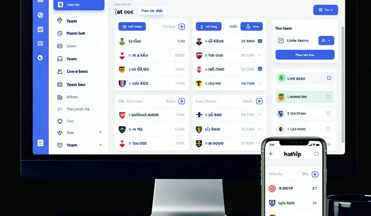 Giao diện đặt cược bóng đá chuyên nghiệp của NHATVIP trên thiết bị di động
