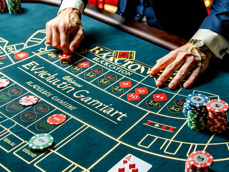 Logo Evolution Gaming và hình ảnh bàn chơi Baccarat trực tuyến