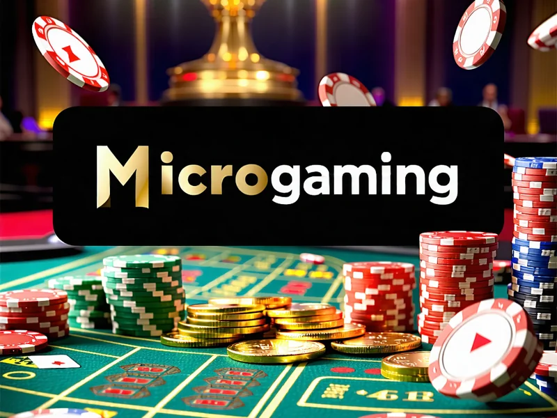 Logo Microgaming và hình ảnh sòng bạc trực tuyến